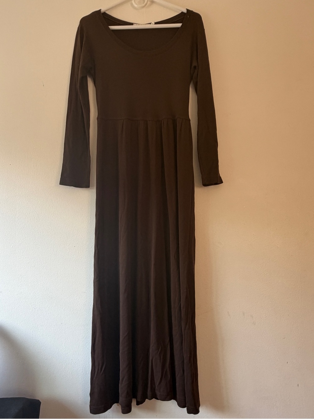 Tweeds Brown Long-Sleeve Maxi Dress
